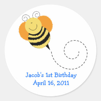 Sticker Rond BEE HOP Baby Shower ou Anniversaire Favoriser Stic