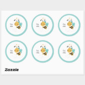 Sticker Rond Bee Mine Bumblebee Jaune Noir (Feuille)