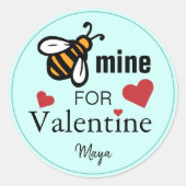 Sticker Rond Bee Mine Valentine Favor (Devant)