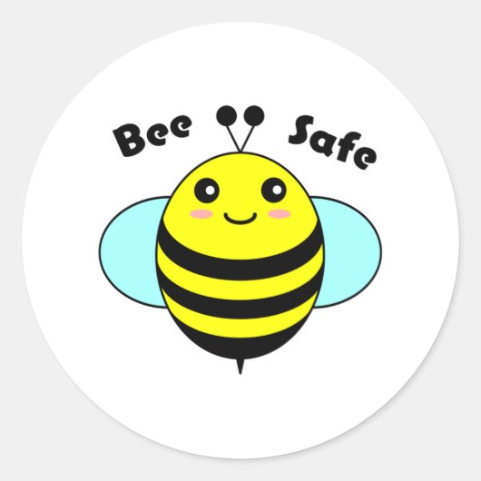 Sticker Rond Bee Safe 3 (Devant)