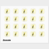Sticker Rond Bee Shirt | Custom Bee Waving Main Come (Feuille)