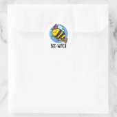 Sticker Rond Bee-sorcière Funny Bee Pun (Sac)