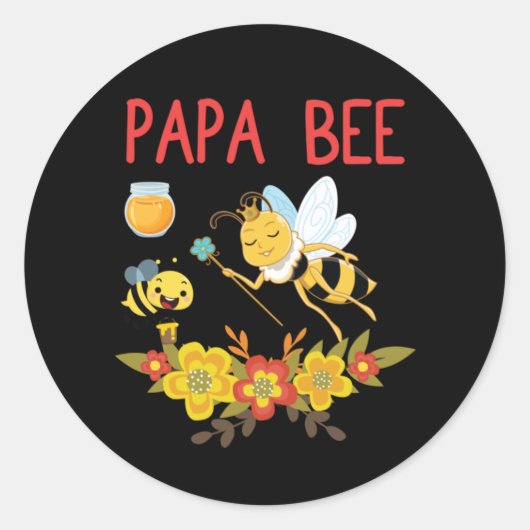 Sticker Rond Beekeeper Art Papa Bee 2 (Devant)