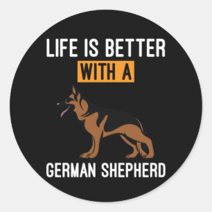 Sticker Rond Beekeeper art With A German Shepherd