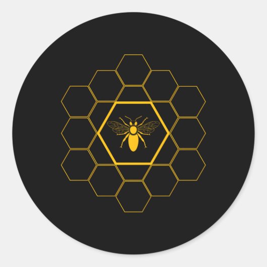 Sticker Rond Beekeeper Bee Honeycomb Beekeeg (Devant)