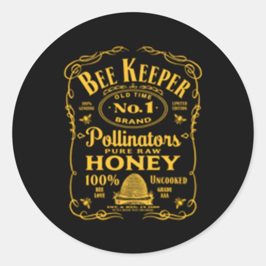 Sticker Rond Beekeeper Beekeeg Vieux Miel (Devant)