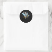 Sticker Rond Beekeeper On Honeybee bee bee keeper Funny (Sac)