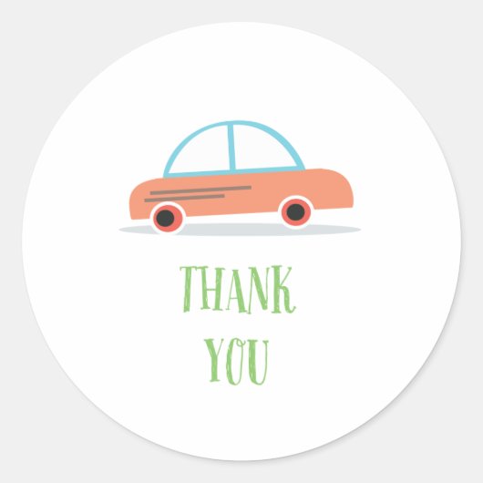 Sticker Rond Beep Honk Fête d'anniversaire du garçon de l'enfan (Devant)