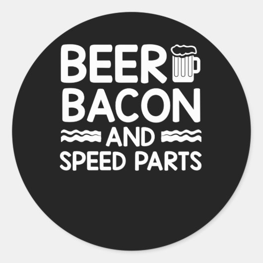 Sticker Rond Beer Bacon Cars Guy Beer Bacon Speed Parts (Devant)