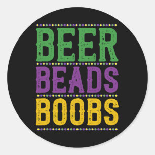 Sticker Rond Beer Beads Parade du Carnaval des seins Cadeau Fun