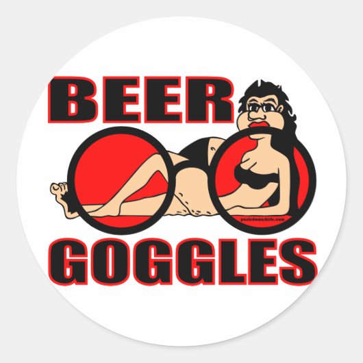 STICKER ROND BEER GOGGLES (Devant)