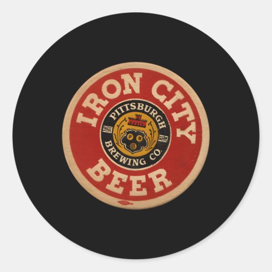 Sticker Rond Beer Irons City Pittsburgh Beer (Devant)