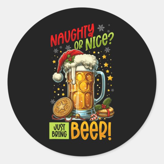 Sticker Rond Beer Lover Noël (Devant)
