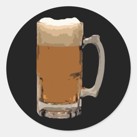 Sticker Rond Beer Mug (Devant)