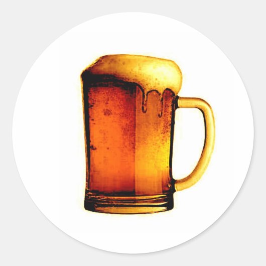 Sticker Rond Beer Mug (Devant)