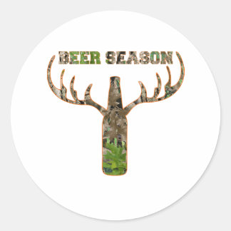 Sticker Rond Beer Season Hunting Season Venin For Hunter
