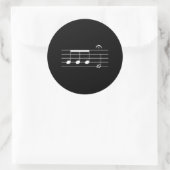 Sticker Rond Beethoven 5thymphony Notes Musique classique (Sac)