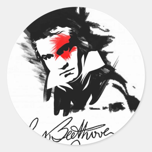 Sticker Rond Beethoven Punk (Devant)