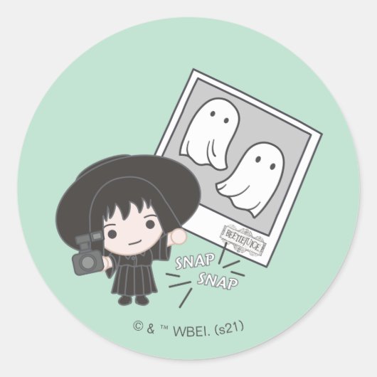 Sticker Rond Beetlejus | Chibi Lydia Ghost Photography (Devant)