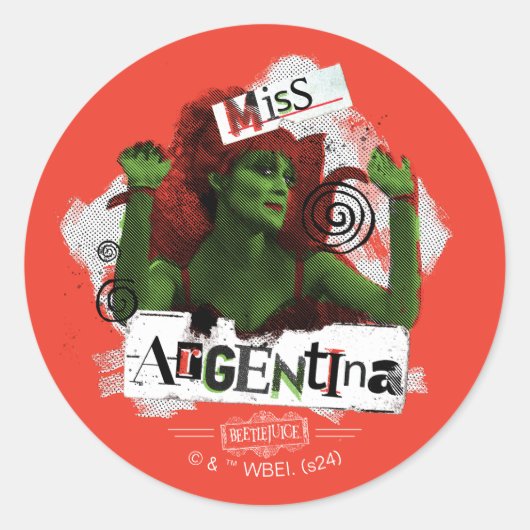 Sticker Rond Beetlejus | Miss Argentine (Devant)