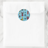 Sticker Rond Beetons sur bleu (Sac)