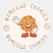 Sticker Rond Beige Brown Cookies Produit (Devant)