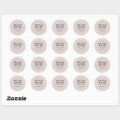 Sticker Rond Beige clair moderne minimaliste (Feuille)