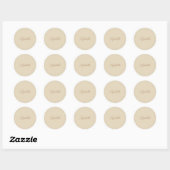 Sticker Rond Beige Classic Professional Nom manuscrit (Feuille)