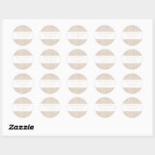 Sticker Rond Beige Gingham Christmas (Feuille)