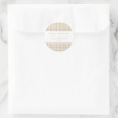 Sticker Rond Beige Gingham Christmas (Sac)