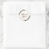 Sticker Rond Beige Noir Simple Merci Personnalisé Marque (Sac)