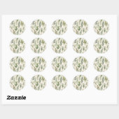 Sticker Rond Beige pâle avec Herbe verte douce (Feuille)