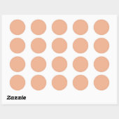 Sticker rond Beige Peach Classic Rosy (Feuille)
