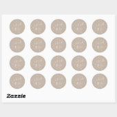 Sticker Rond Beige Twinkle Twinkle Little Star Baby Shower (Feuille)