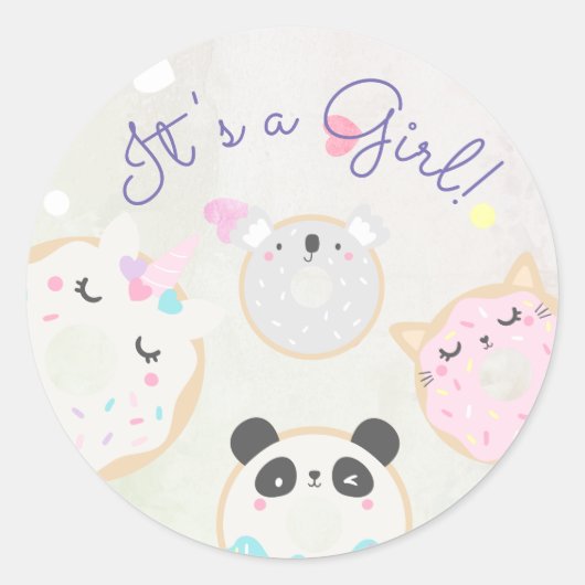 Sticker Rond beignets animaux mignons C'est un chevalier pour f (Devant)