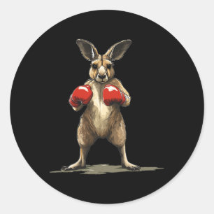 Sticker Rond Bel Kangaroo Fighter Pour Un Knockout Hilarious