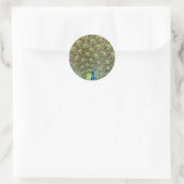 Sticker Rond Bel oiseau paon (Sac)