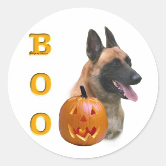 Sticker Rond Belge Malinois Boo (Devant)