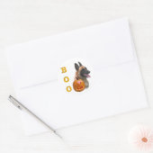 Sticker Rond Belge Malinois Boo (Enveloppe)