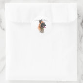 Sticker Rond Belge Malinois Papa 2 (Sac)