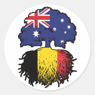 Sticker Rond Belgique Australie Australie Australie racine arbr