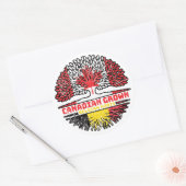 Sticker Rond Belgique Belgique Canada drapeau des racines d'arb (Enveloppe)