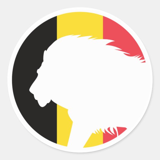Sticker Rond Belgique Lion drapeau national belge (Devant)