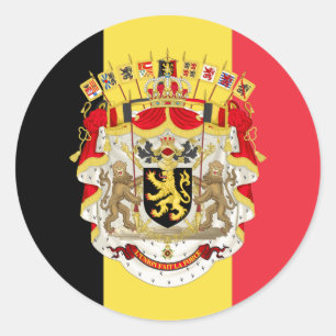 Sticker Rond Belgium Flag & COA