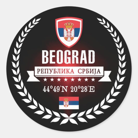 Sticker Rond Belgrade (Devant)