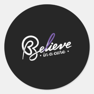 Sticker Rond Believe1- Epilepsy Awareness Supporter Ribbon