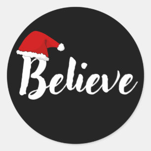 Sticker Rond Believe - Inspirational Christmas Cote design T-S