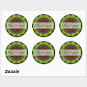 Sticker Rond Believe : Inspirational : Geometry Mandala Art (Feuille)