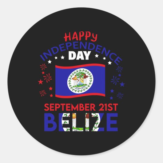 Sticker Rond Belize 43e anniversaire de l'indépendance Belizean (Devant)