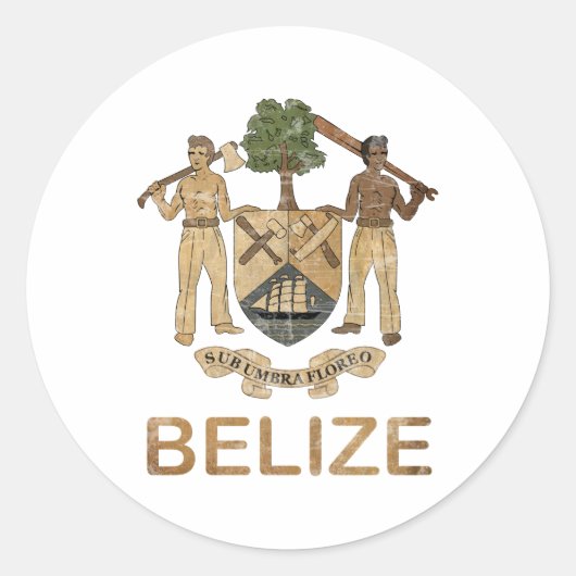 Sticker Rond Belize vintage (Devant)